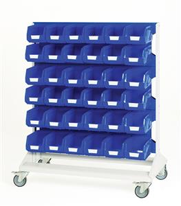 Bott Louvre 1250mm high mobile rack with 72 plastic bins Bott Verso Tool Trolleys | PerfoTrollies | Mobile Shadow Boards 16917272 